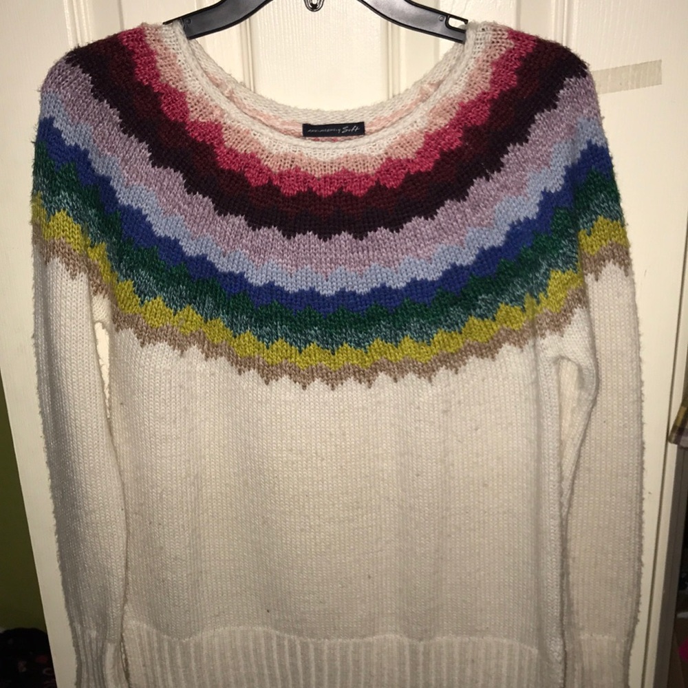 AMERICAN EAGLE AHH-MAZINGLY SOFT RAINBOW SWEATER